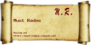 Must Rados névjegykártya